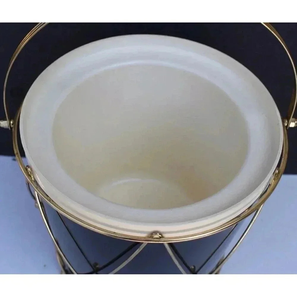 Vtg Mid Century Thermos Ice Tub, Ice Bucket, Black Drum, Model 9940, Made in USA - Picture 4 of 9